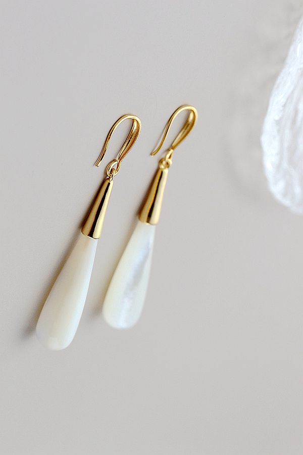 18K Gold Plated Women Earring Inlaid Natural Pearl Shellfish Handmade Creative 925 Sterling Silver Earrings Fine Jewelry Gift