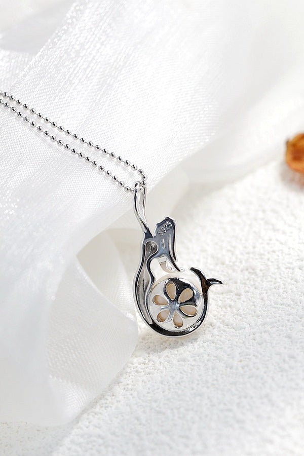 Authentic 925 Sterling Silver Pendant Inlaid Natural Freshwater Pearl Mermaid Pendant Fashionable Women Party Fine Jewelry Gift