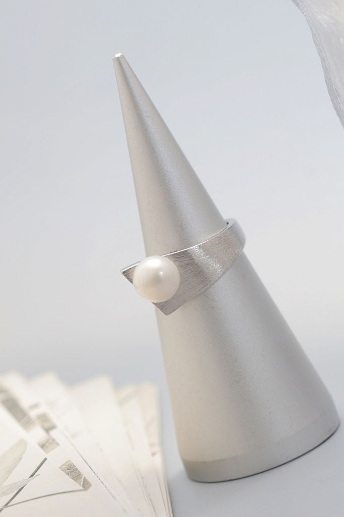 18K Gold Plated Women Ring Inlaid Natural Pearl Shellfish Handmade Creative 925 Sterling Silver Rings Fine Jewelry Gift