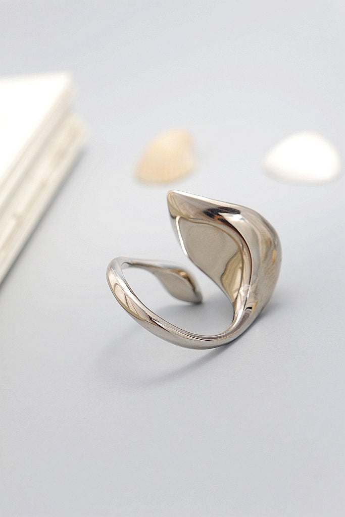 Authentic 925 Sterling Silver Ring Inlaid Natural Freshwater Pearl 18K Gold-Plated Leaf Open Rings Fashion Women Jewelry Gift