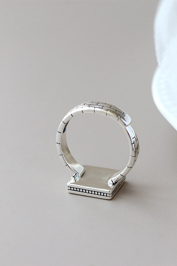 Authentic 925 Sterling Silver Ring Inlaid Natural Black Agate Square Retro Style Rings Simplicity Creative Trendy Jewelry Gift