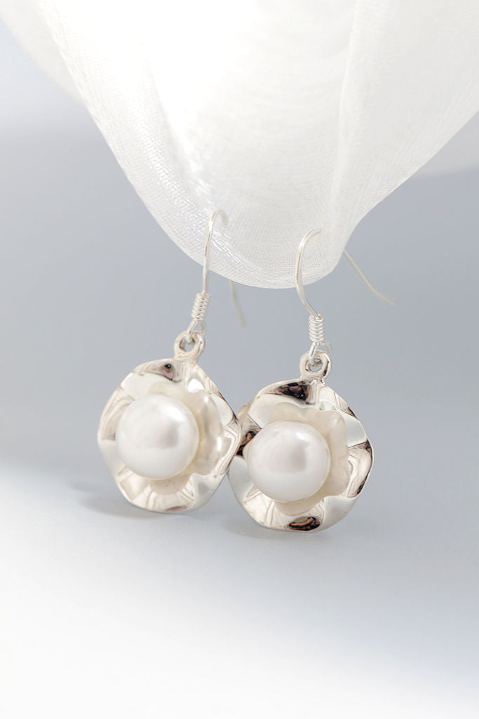 Authentic 925 Sterling Silver Fashion Women 9mm Natural Freshwater Pearl Earring For Female Wedding Party Fine Jewelry Gift