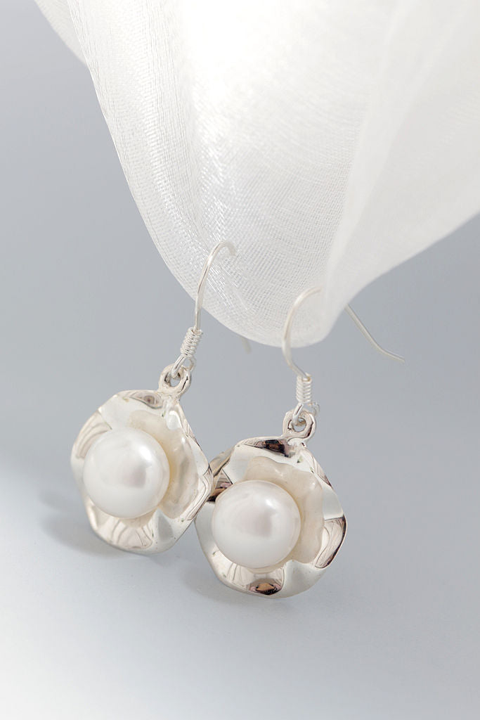 Authentic 925 Sterling Silver Fashion Women 9mm Natural Freshwater Pearl Earring For Female Wedding Party Fine Jewelry Gift