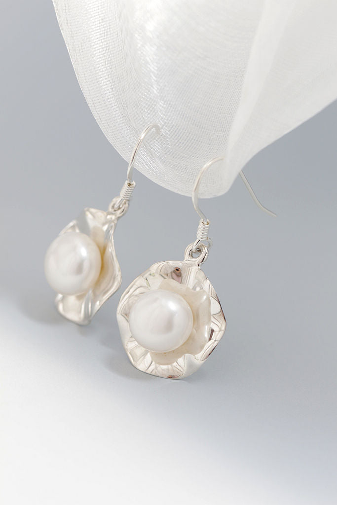 Authentic 925 Sterling Silver Fashion Women 9mm Natural Freshwater Pearl Earring For Female Wedding Party Fine Jewelry Gift