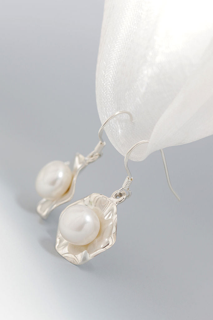Authentic 925 Sterling Silver Fashion Women 9mm Natural Freshwater Pearl Earring For Female Wedding Party Fine Jewelry Gift