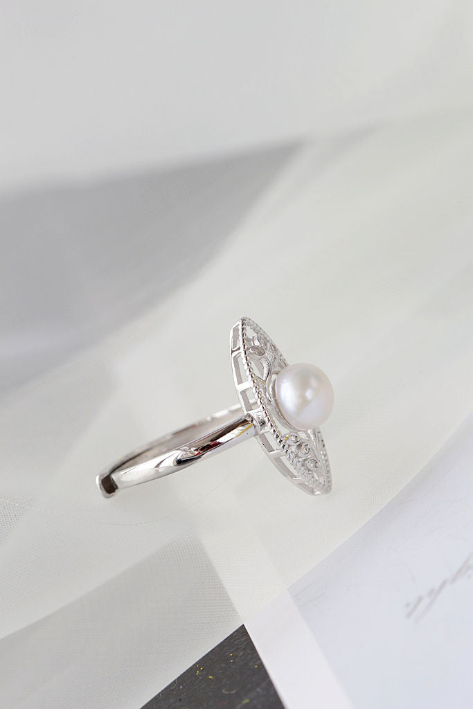 Fashion Flower Twig 925 Sterling Silver Ring Inlaid Natural Freshwater Pearl Elegant Temperament Women Ring Jewelry Gift