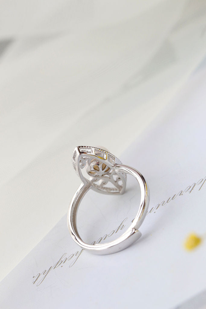Fashion Flower Twig 925 Sterling Silver Ring Inlaid Natural Freshwater Pearl Elegant Temperament Women Ring Jewelry Gift