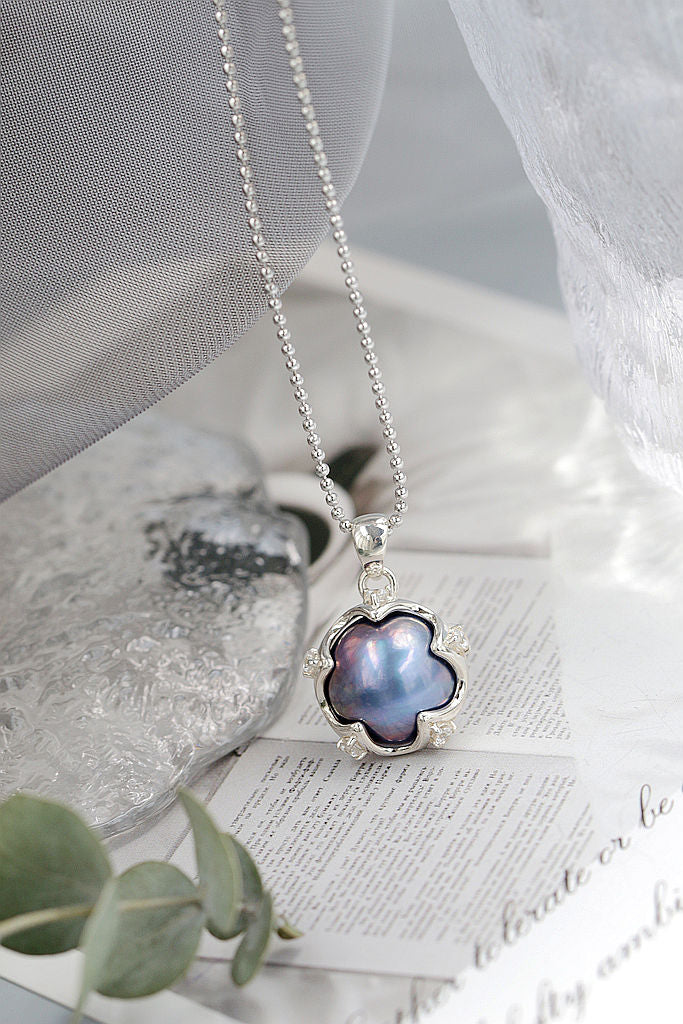 Authentic 925 Sterling Silver Pendant Inlaid Natural Mabe Pearl Delicate and Understated Pendant Fashion Elegance Jewelry Gift