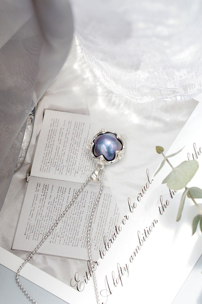 Authentic 925 Sterling Silver Pendant Inlaid Natural Mabe Pearl Delicate and Understated Pendant Fashion Elegance Jewelry Gift