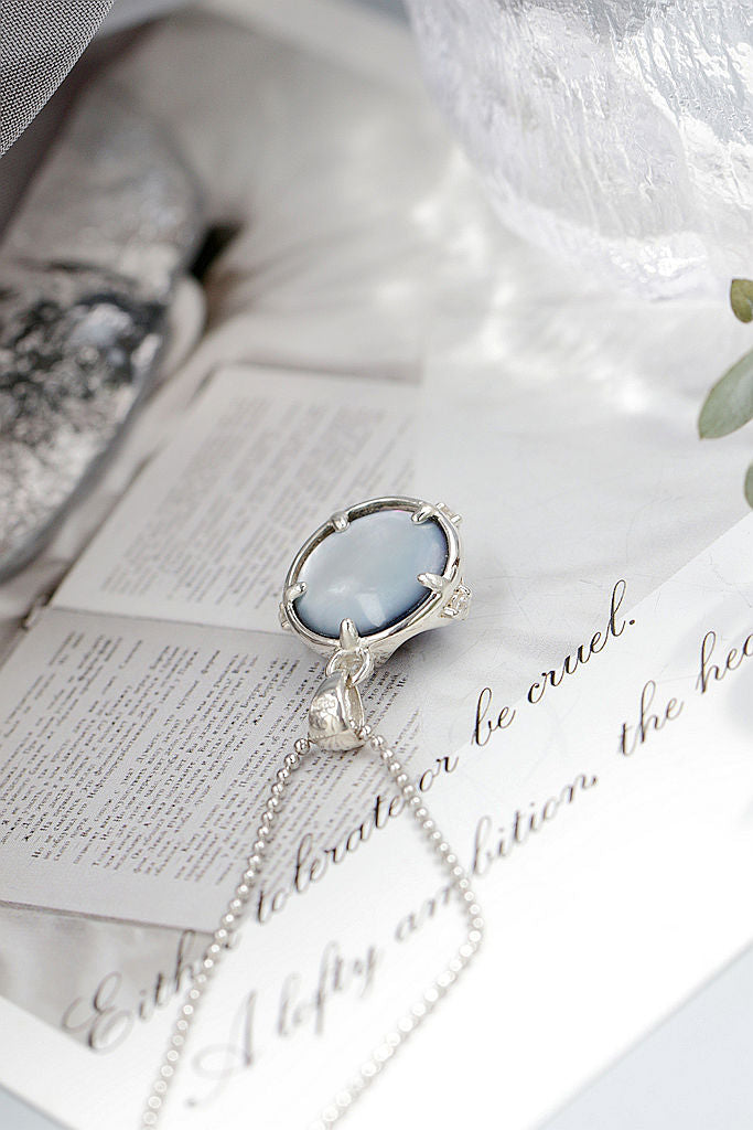 Authentic 925 Sterling Silver Pendant Inlaid Natural Mabe Pearl Delicate and Understated Pendant Fashion Elegance Jewelry Gift