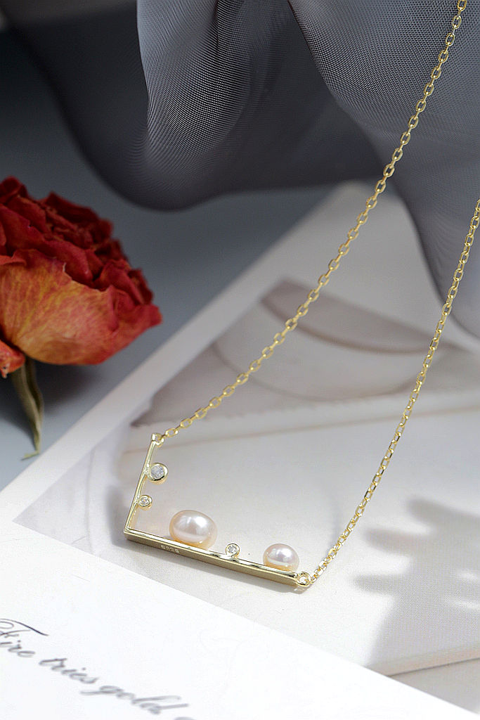 Authentic 925 Sterling Silver Pendant Inlaid Natural Freshwater Pearl Modern Simplicity Style 18k Gold Plating Pendant Gift